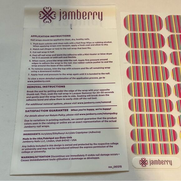 Jamberry Spring Break Full Sheet Nail Wraps 9C94 - Picture 12 of 13